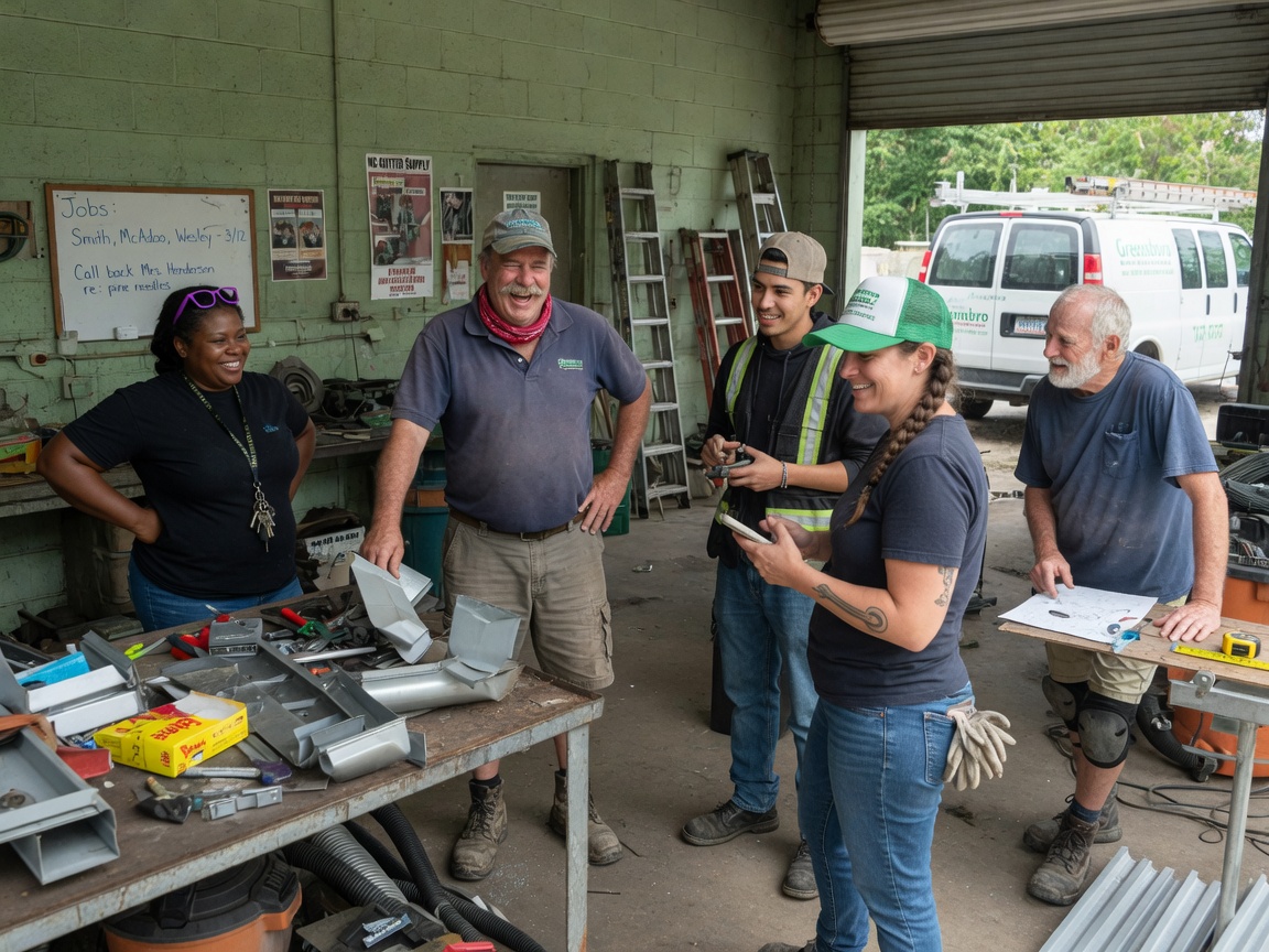 The Skyway Gutter Pros team at work in Greensboro